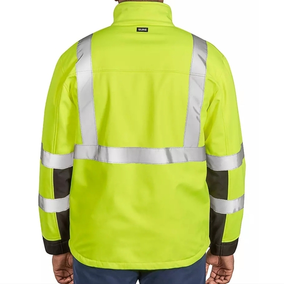 ULINE MENS 3XL CLASS 3 REFLECTIVE HI-VIS SOFT SHELL JACKET - Picture 2 of 16
